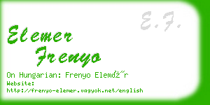 elemer frenyo business card